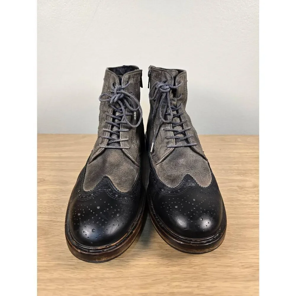 All Saints Brouge Boots Men’s Size 10.5 EU 44 Leather Brown Black